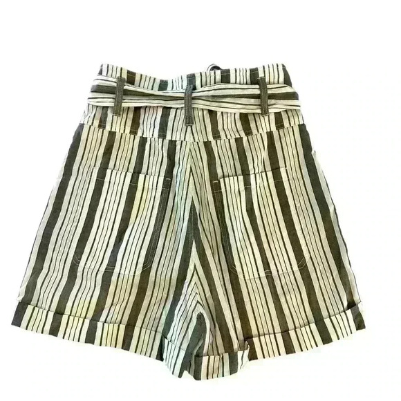 LA VIE REBECCA TAYLOR Stripe Tie Waist Cotton Shorts SZ S - Picture 4 of 9